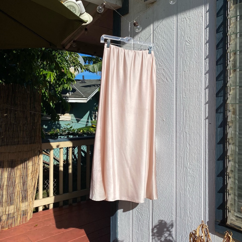 Champagne satin skirt